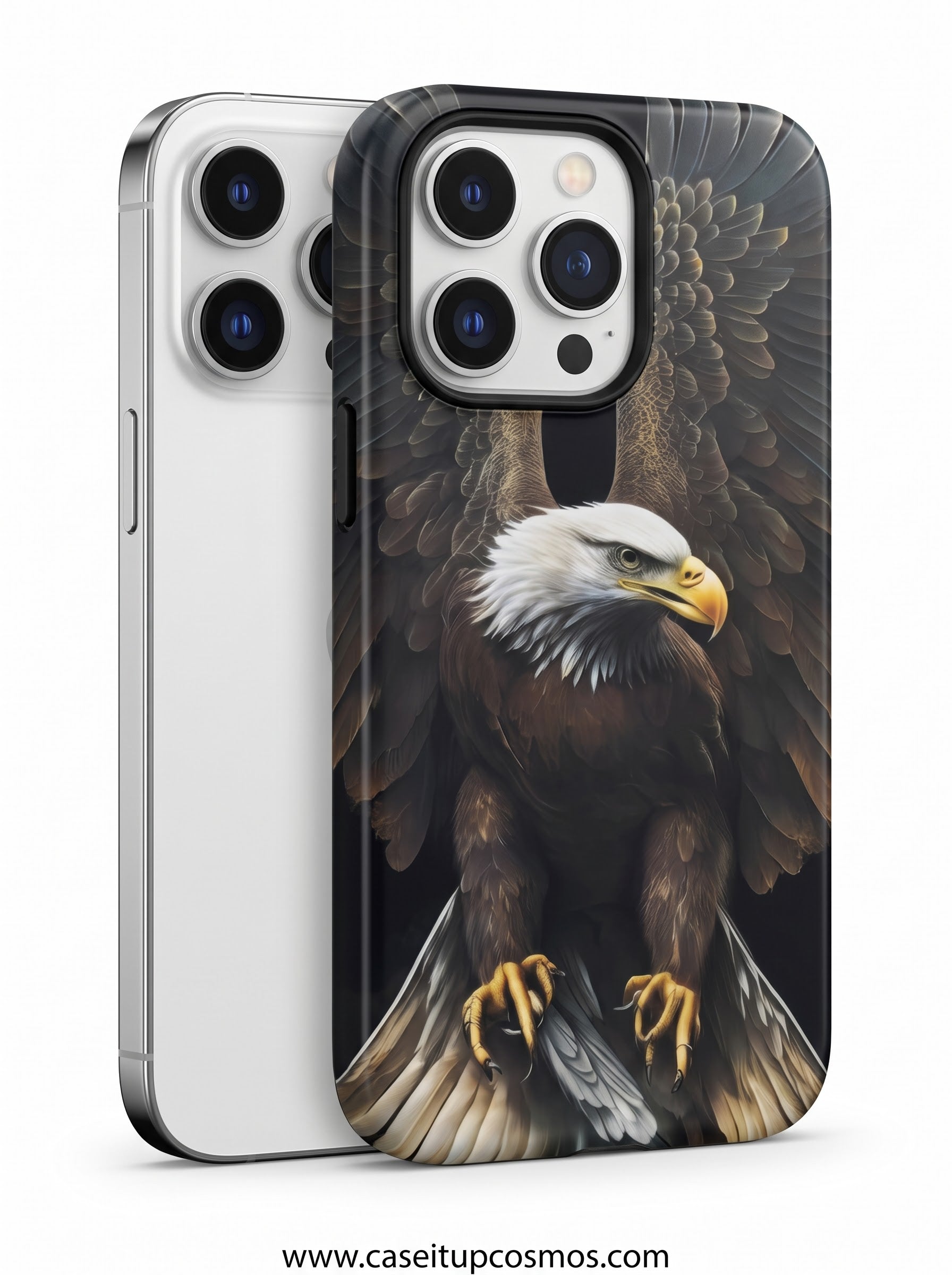 Photorealistic Flying Bald Eagle Armor iPhone Cover | 3D Full-Wrap Print