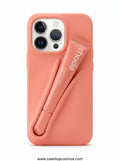 A Soft-Touch Peach Silicone Lip Case for iPhone | Built-In Balm Holster