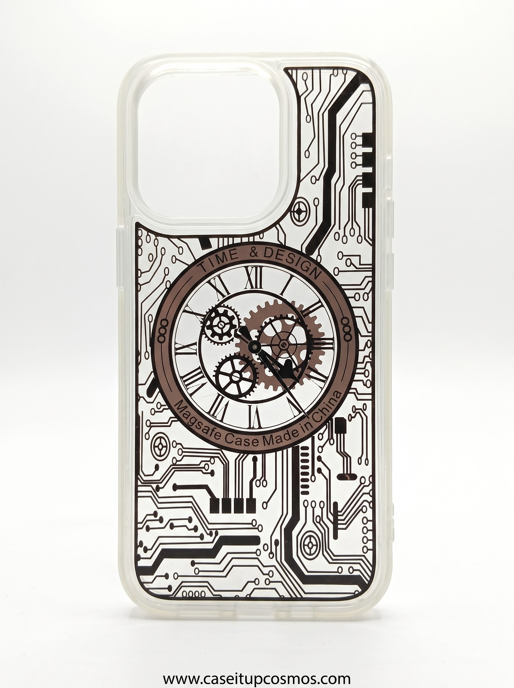 Mechanical Clockwork & Circuit Board MagSafe Case for iPhone | Clear Hybrid