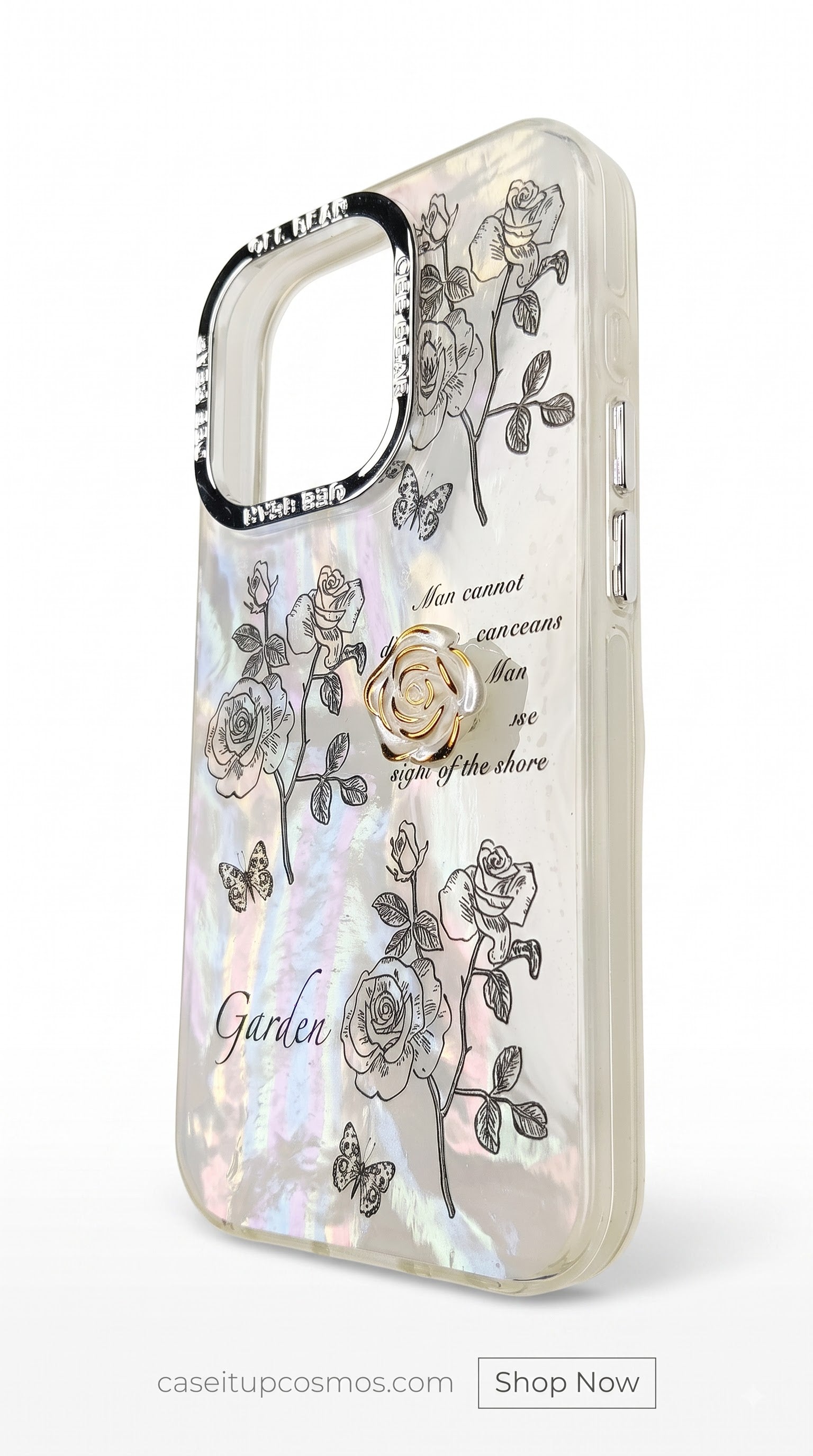 Garden Luxe™ Holographic Floral Case – Luxury Protective Phone Cover