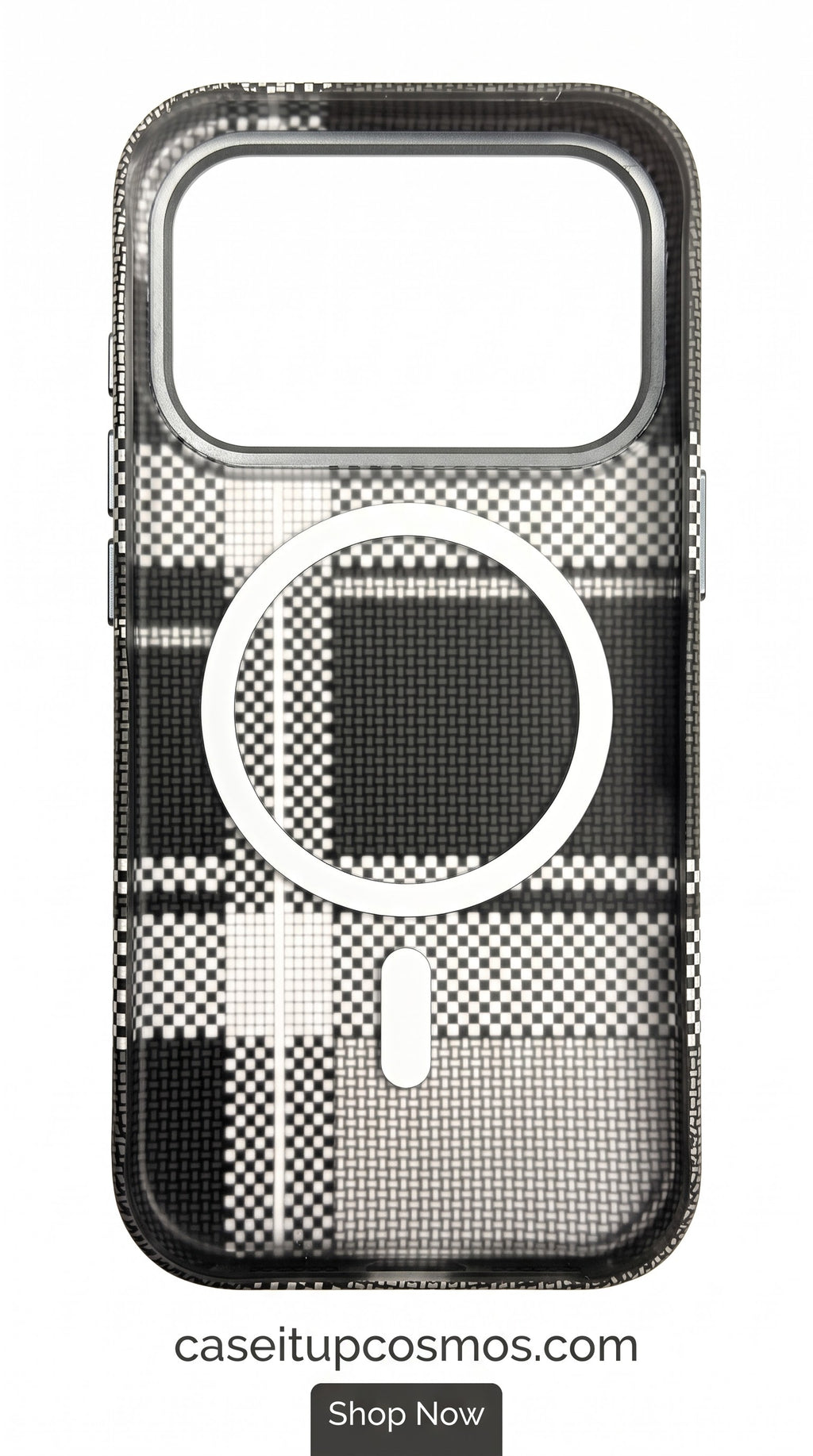 Monochrome Plaid Pixel MagSafe Case – Heritage Check Visor Edition