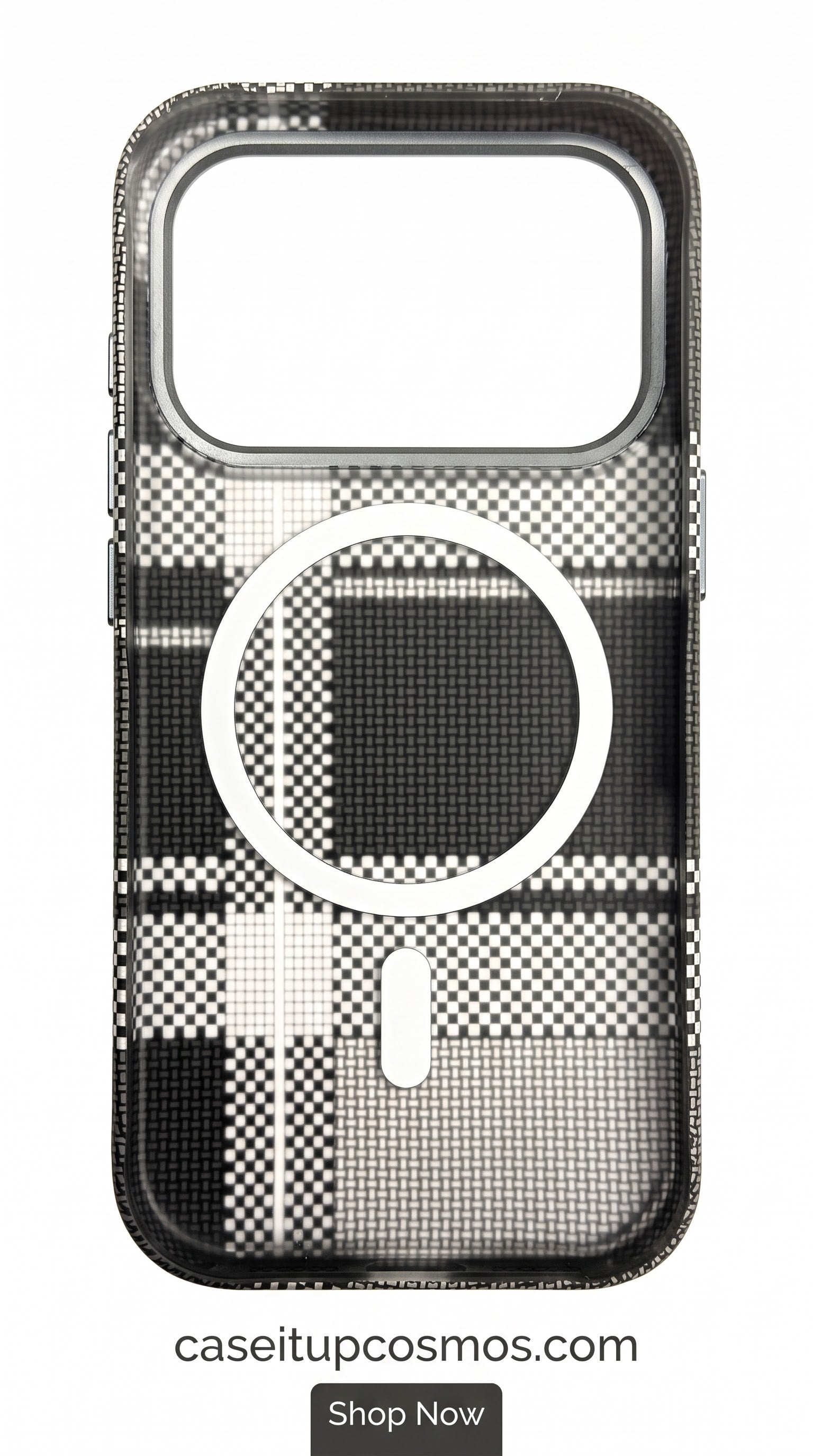 Monochrome Plaid Pixel MagSafe Case – Heritage Check Visor Edition