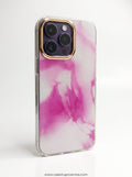 Cosmos™ Fluid Pink Swirl Marble iPhone Cover | Shockproof Clear Bumper