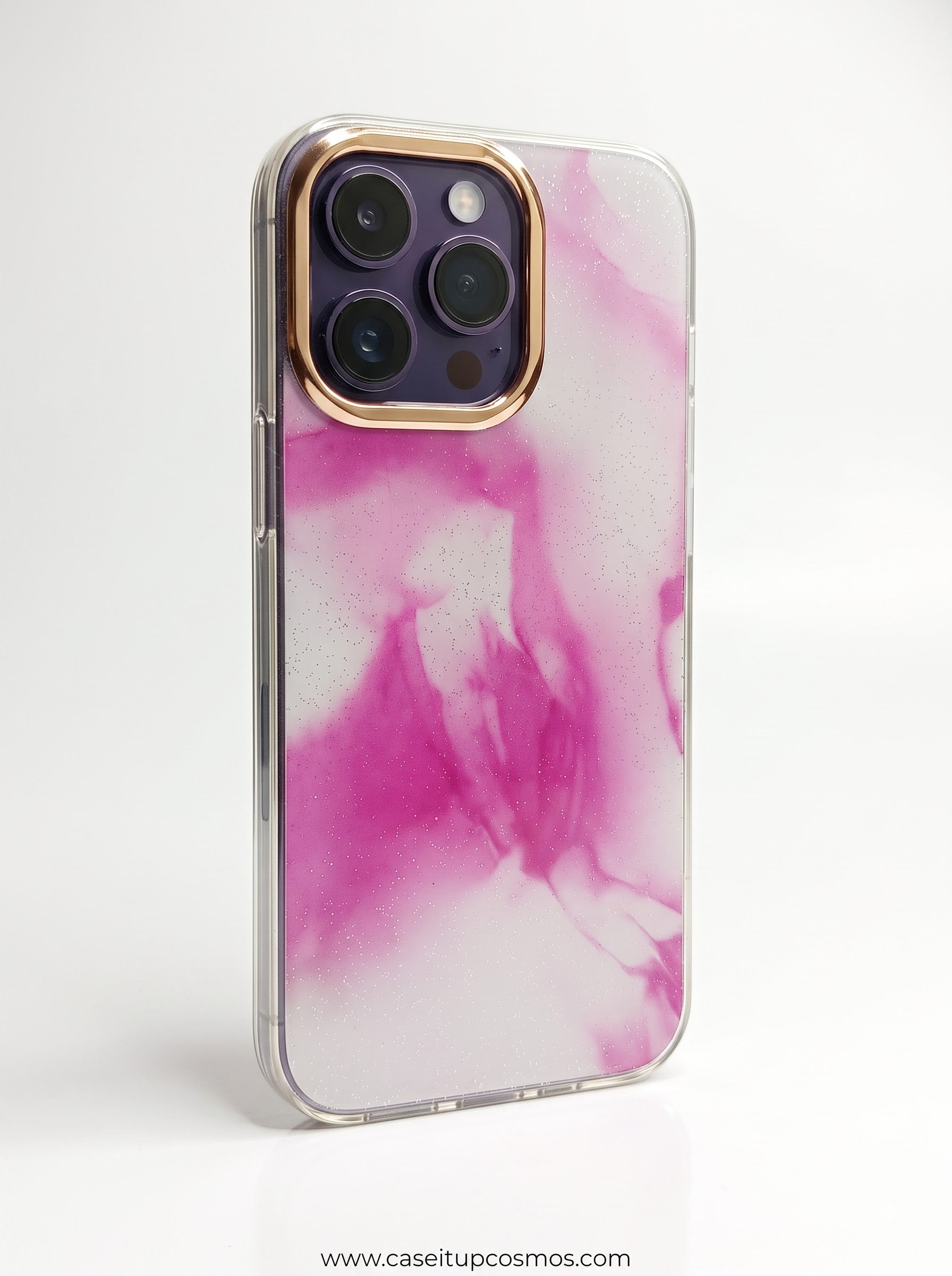 Cosmos™ Fluid Pink Swirl Marble iPhone Cover | Shockproof Clear Bumper