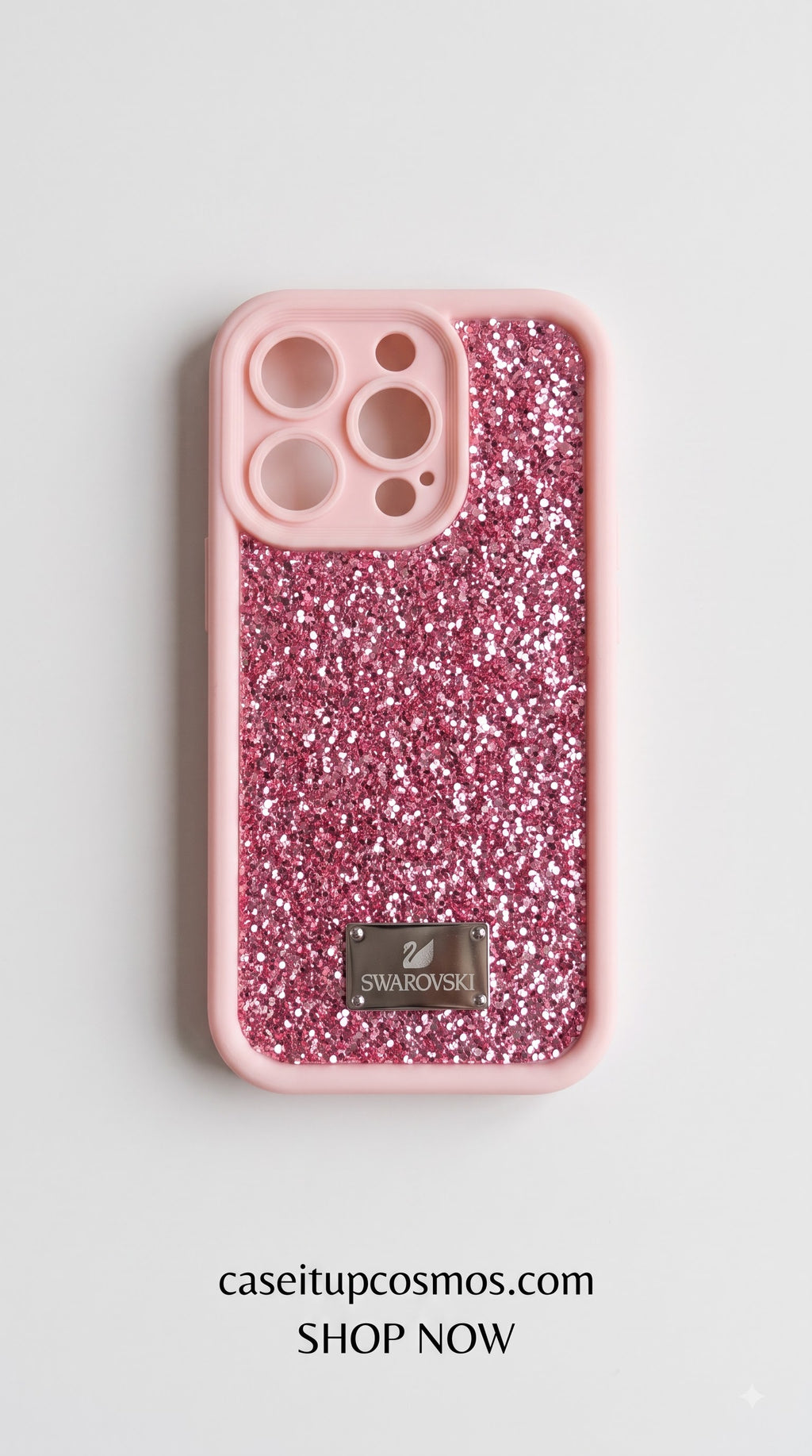 Premium Glitter Silicone Phone Case – Luxury Crystal Sparkle Shockproof Cover | Beige Frame