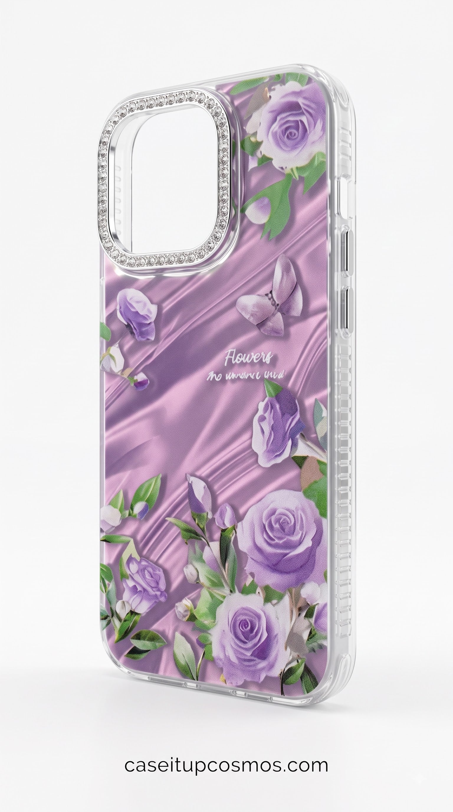 Floral Luxe Crystal Camera Phone Case – Premium Shockproof Transparent Cover