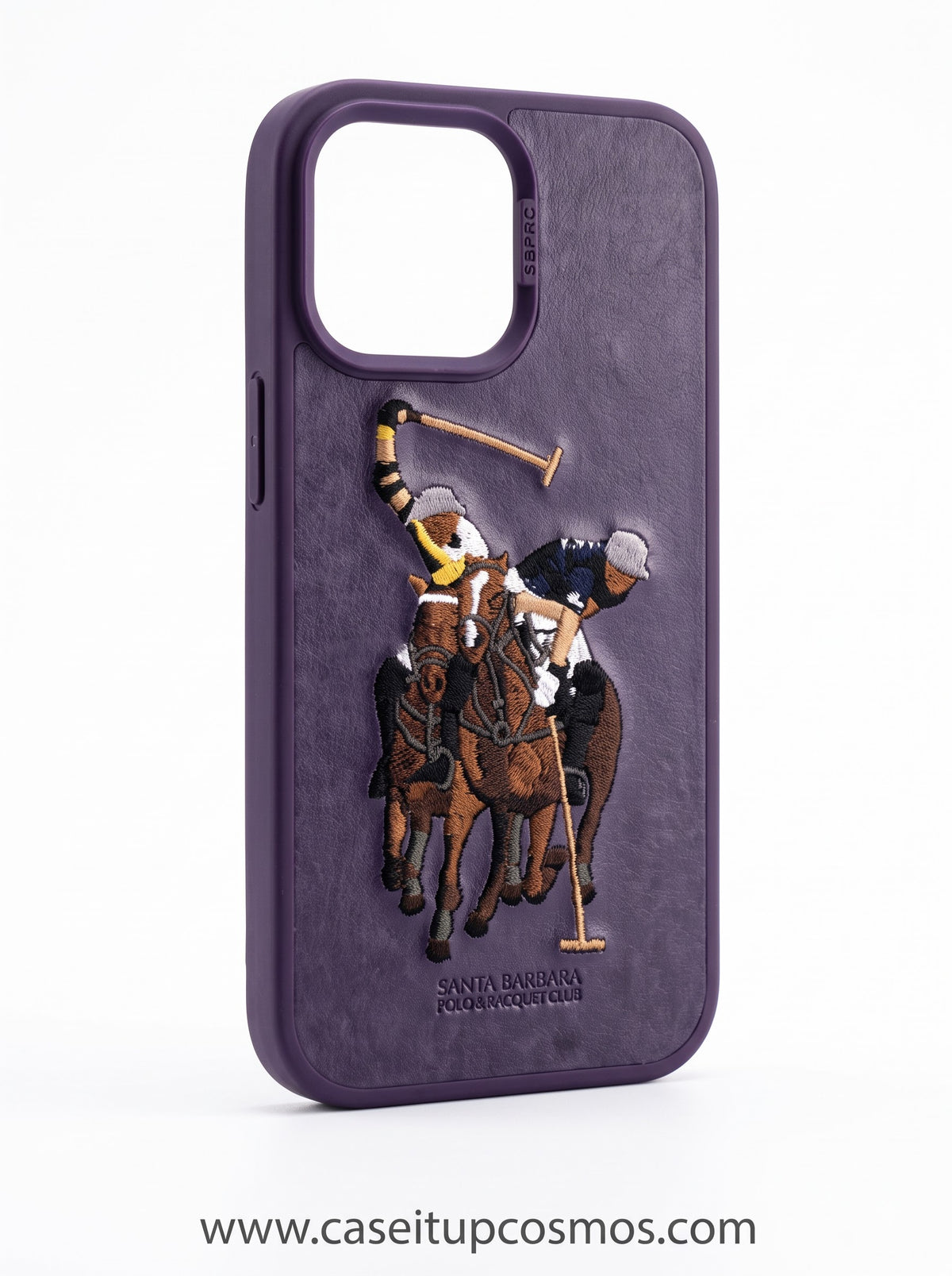 Luxury Velvet Purple Equestrian Polo Match Case for iPhone | Suede Interior Bed