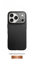 Cyber Carbon Fiber MagSafe Case – Industrial Mecha Camera Armor