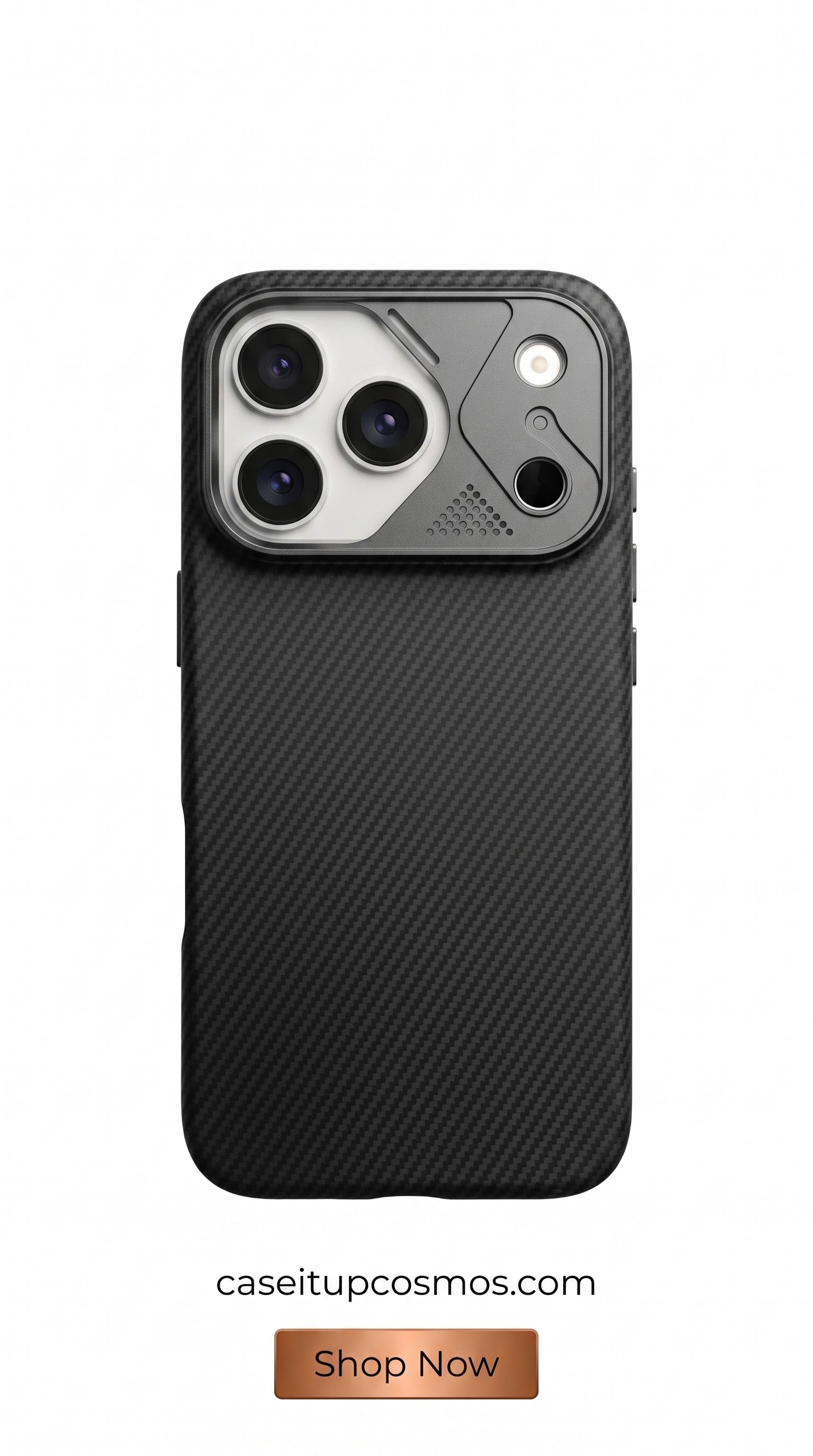 Cyber Carbon Fiber MagSafe Case – Industrial Mecha Camera Armor
