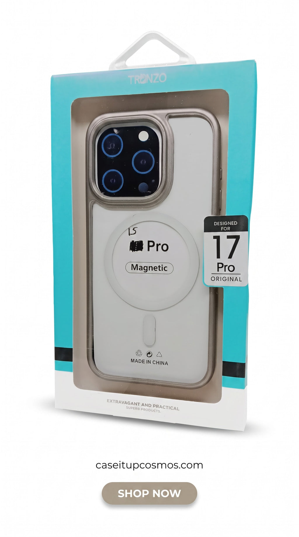 MagSafe Frosted Clear Case with Premium Metal Camera Frame for iPhone | Crystal Clear Shockproof Cover