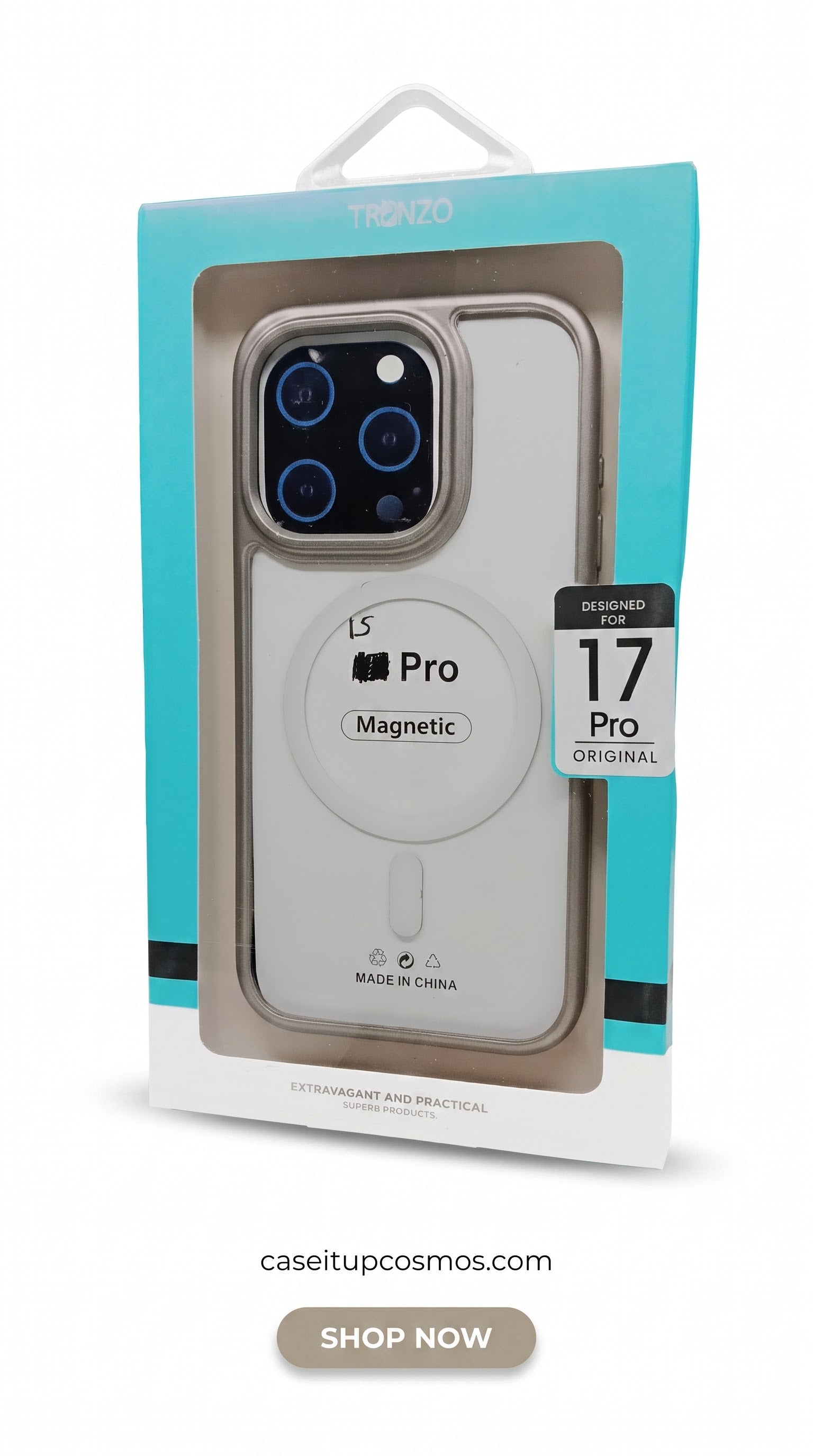 MagSafe Frosted Clear Case with Premium Metal Camera Frame for iPhone | Crystal Clear Shockproof Cover