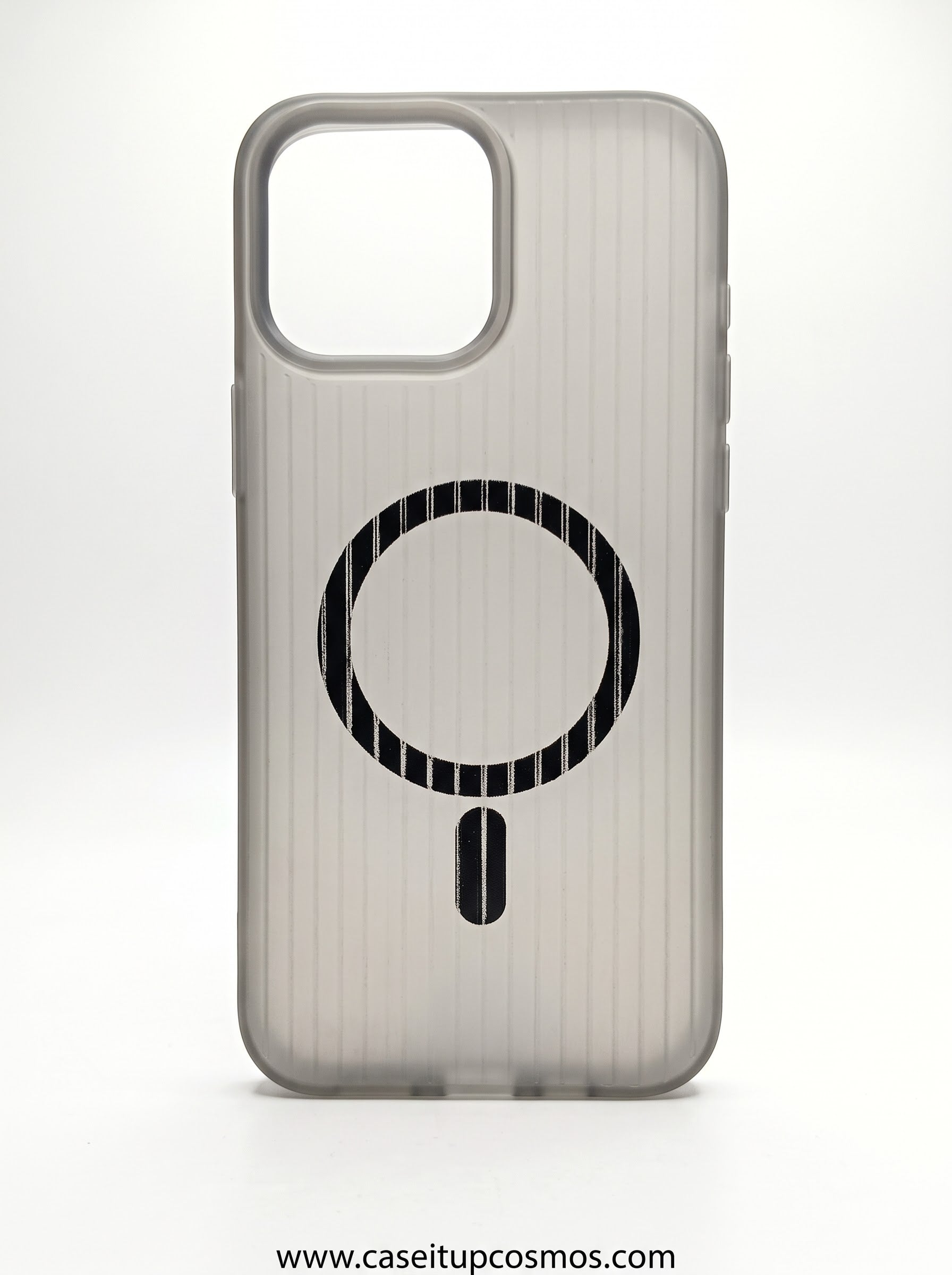 Minimalist Parallel Ribbed MagSafe Case for iPhone | Frosted Translucent Back