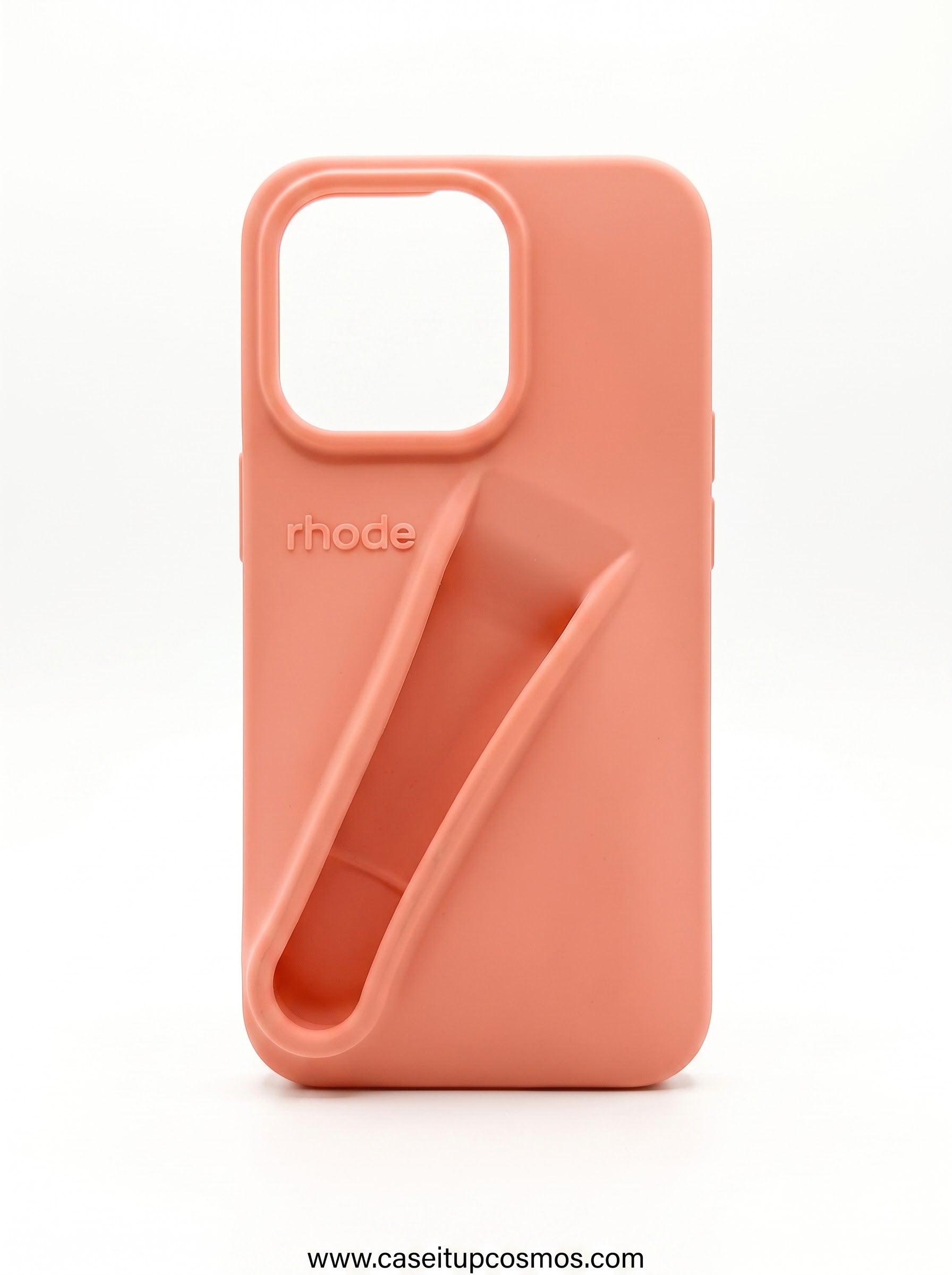 A Soft-Touch Peach Silicone Lip Case for iPhone | Built-In Balm Holster