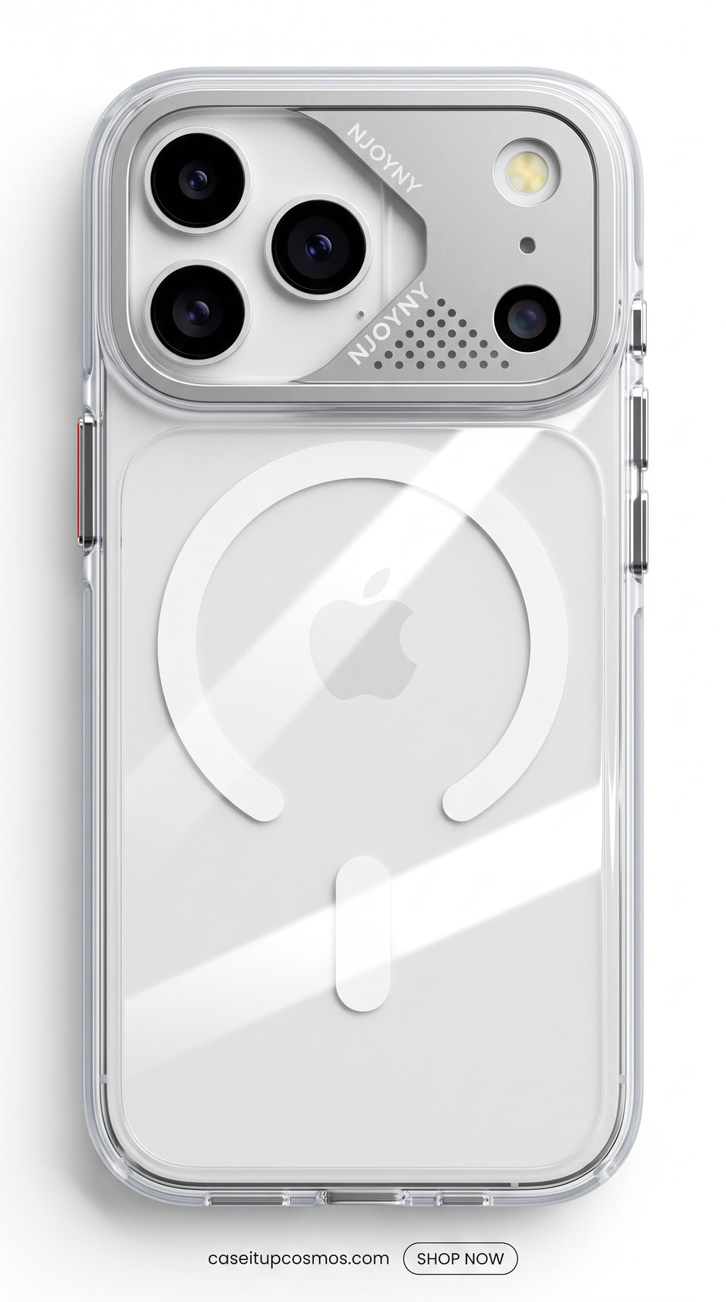 Crystal Clear MagSafe Case – Silver Mecha Visor Shield Edition