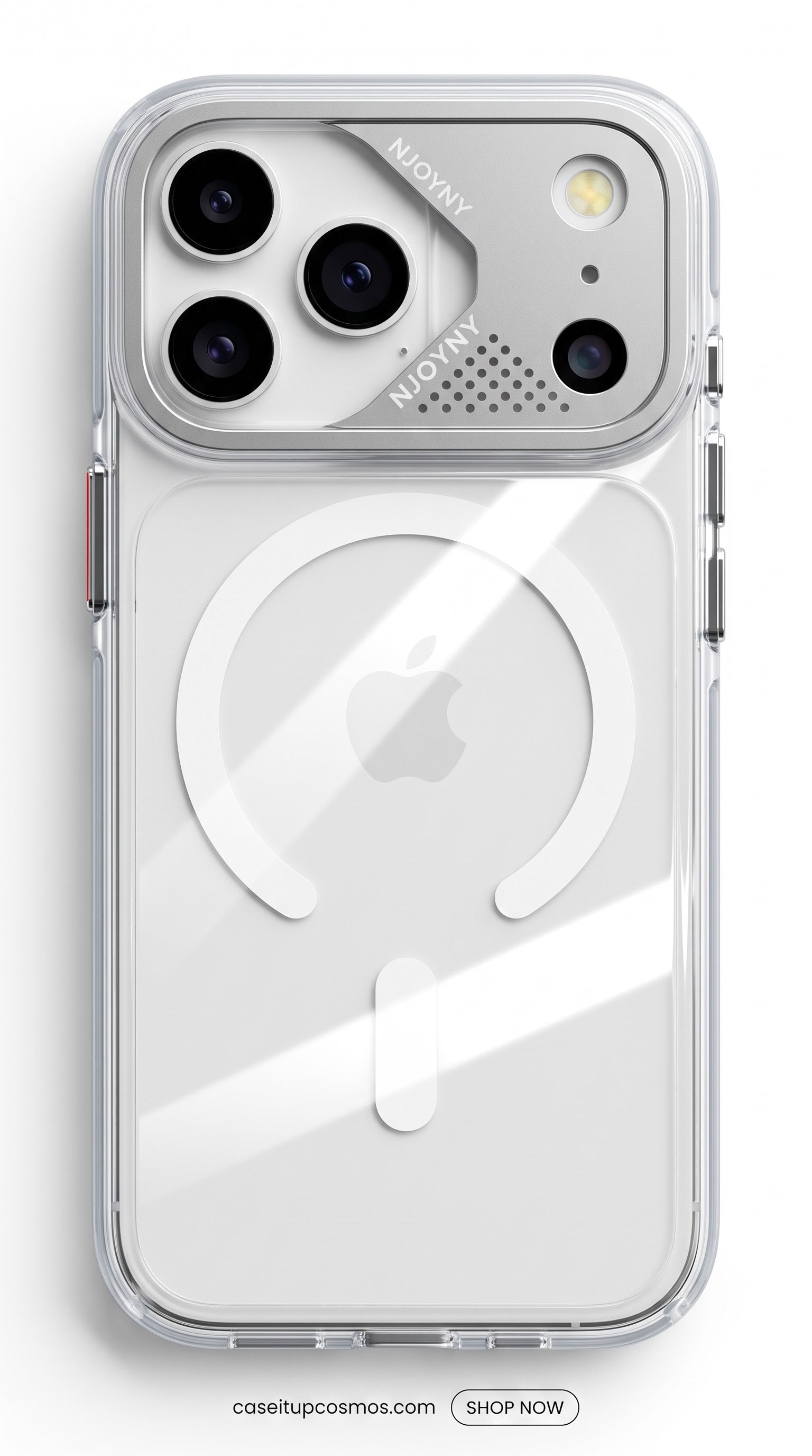 Crystal Clear MagSafe Case – Silver Mecha Visor Shield Edition
