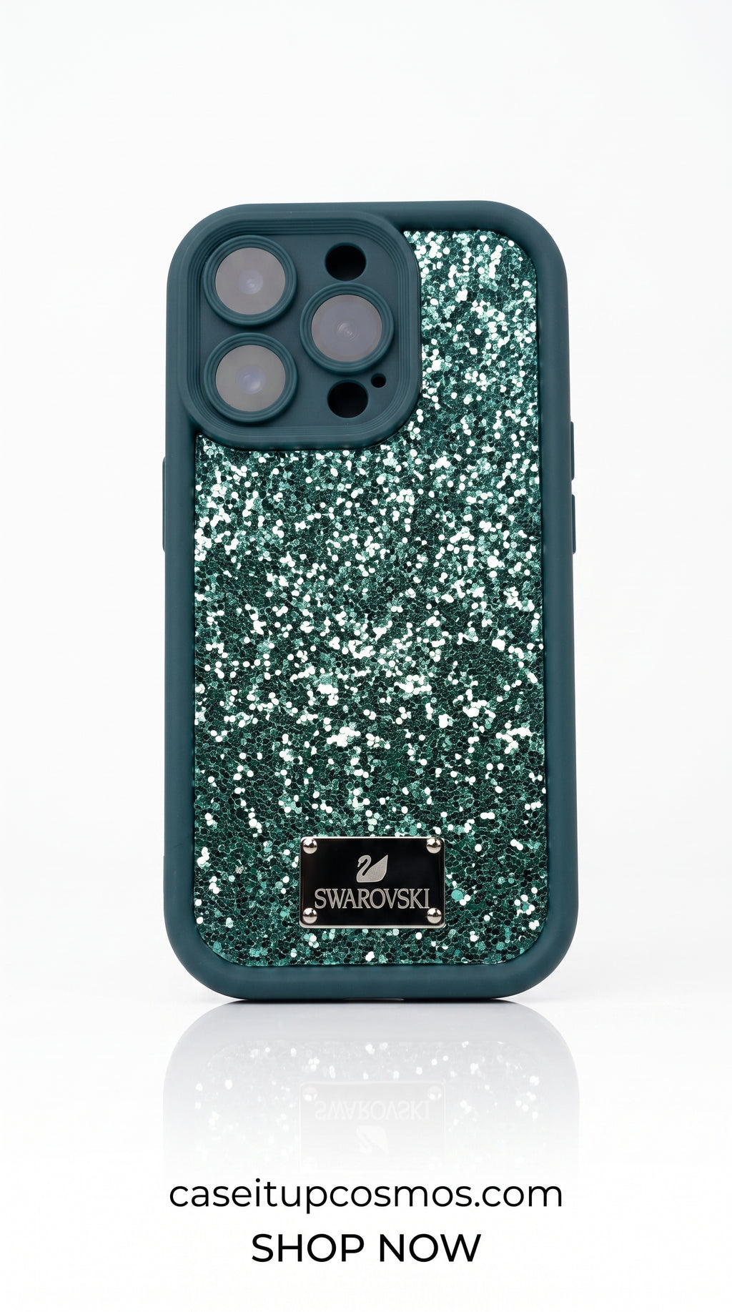 Premium Glitter Silicone Phone Case – Luxury Crystal Sparkle Shockproof Cover | Beige Frame
