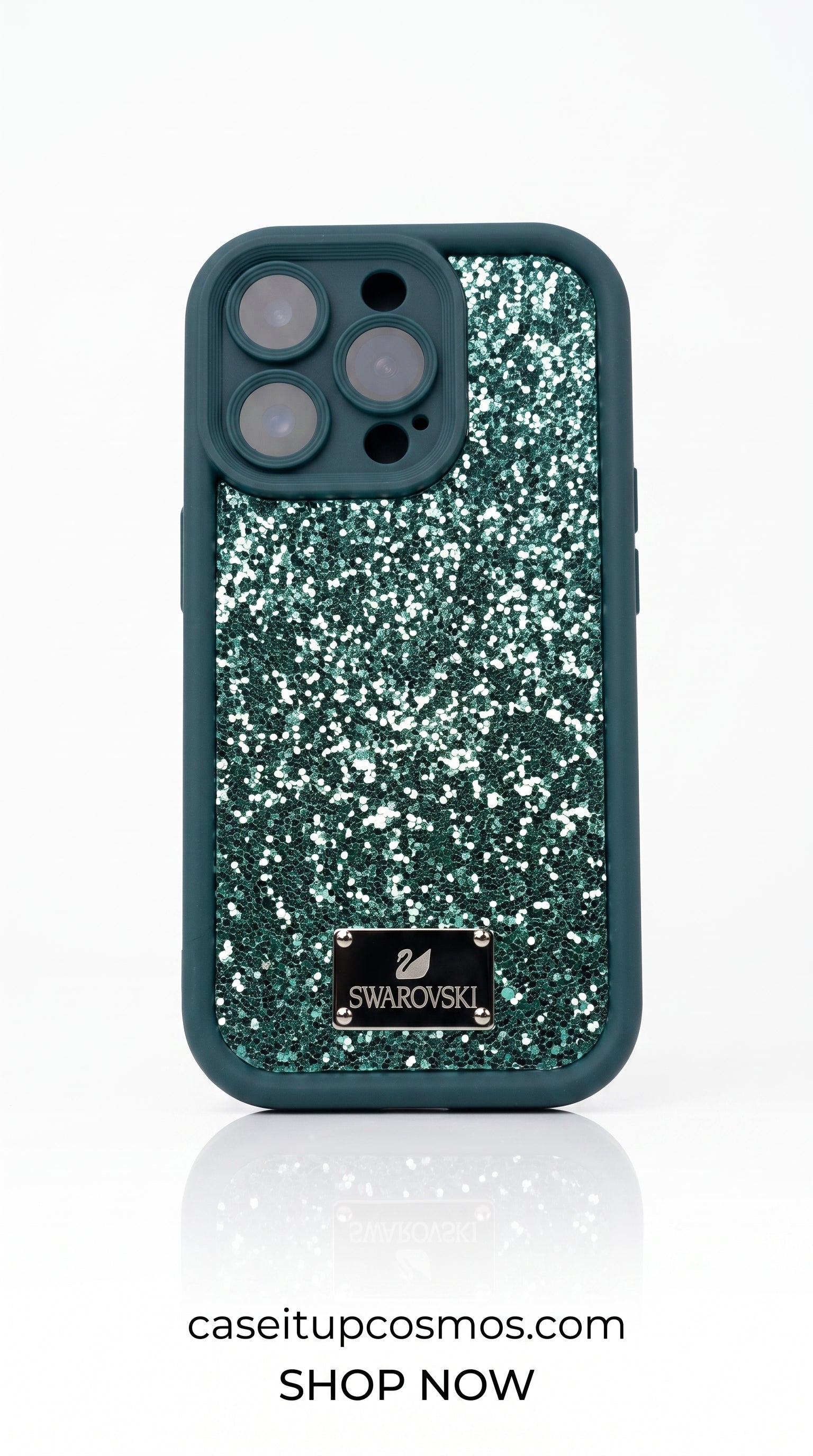 Premium Glitter Silicone Phone Case – Luxury Crystal Sparkle Shockproof Cover | Beige Frame