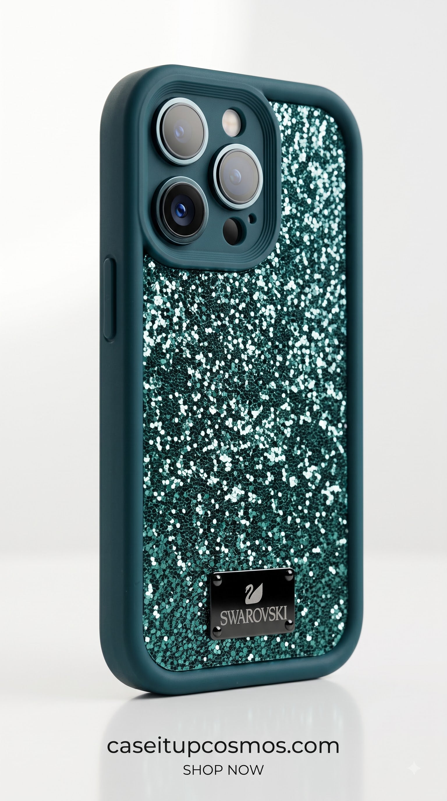 Premium Glitter Silicone Phone Case – Luxury Crystal Sparkle Shockproof Cover | Beige Frame