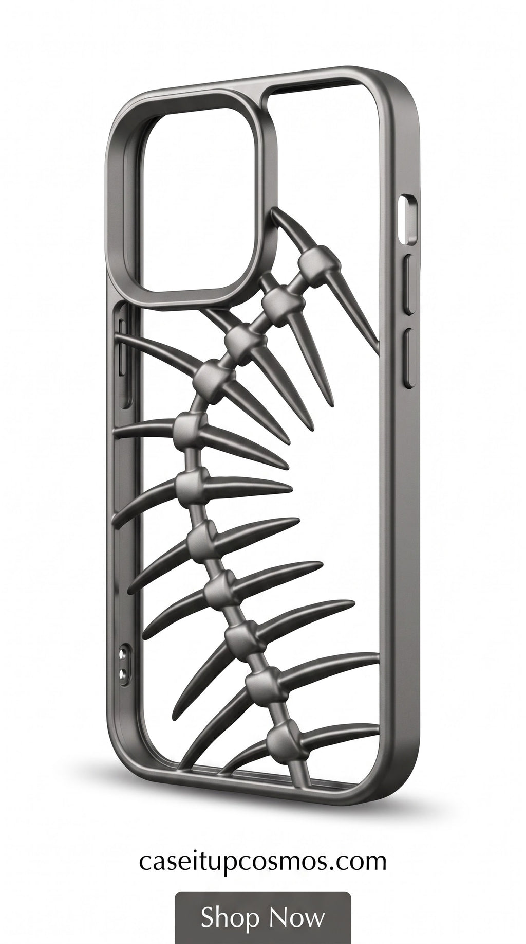 Titanium Grey Skeleton Armor Case for iPhone 15 Pro | Premium Shockproof Protective Cover