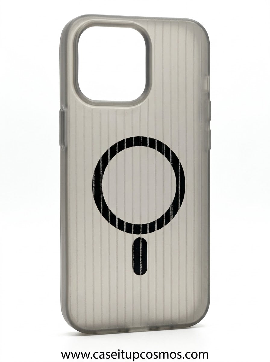 Minimalist Parallel Ribbed MagSafe Case for iPhone | Frosted Translucent Back