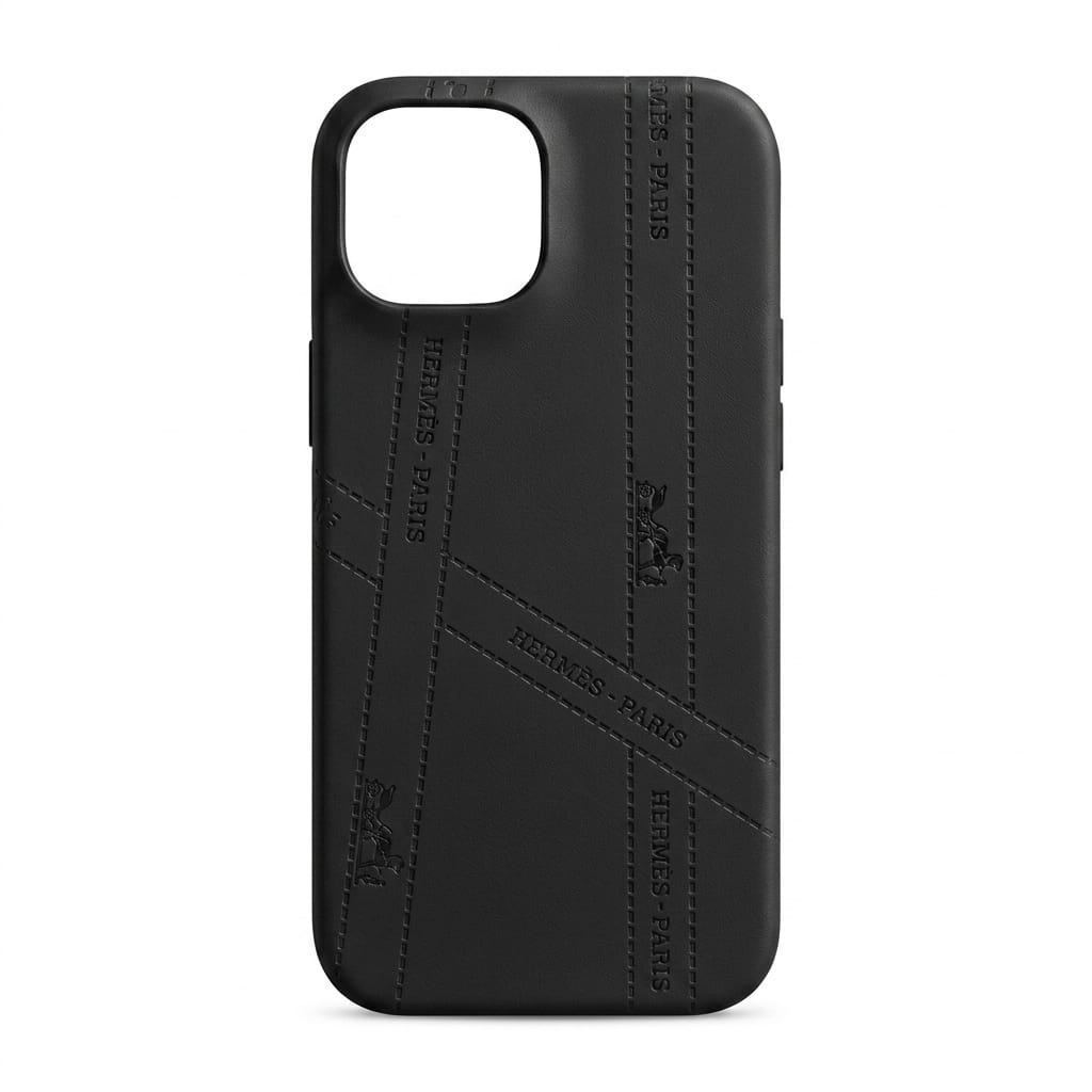 Luxury Black Leather iPhone Case