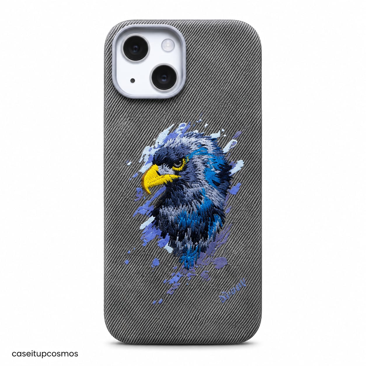 Eagle Embroidered Fabric Phone Case