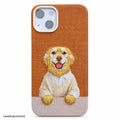 Golden Retriever Embroidered Fabric Phone Case