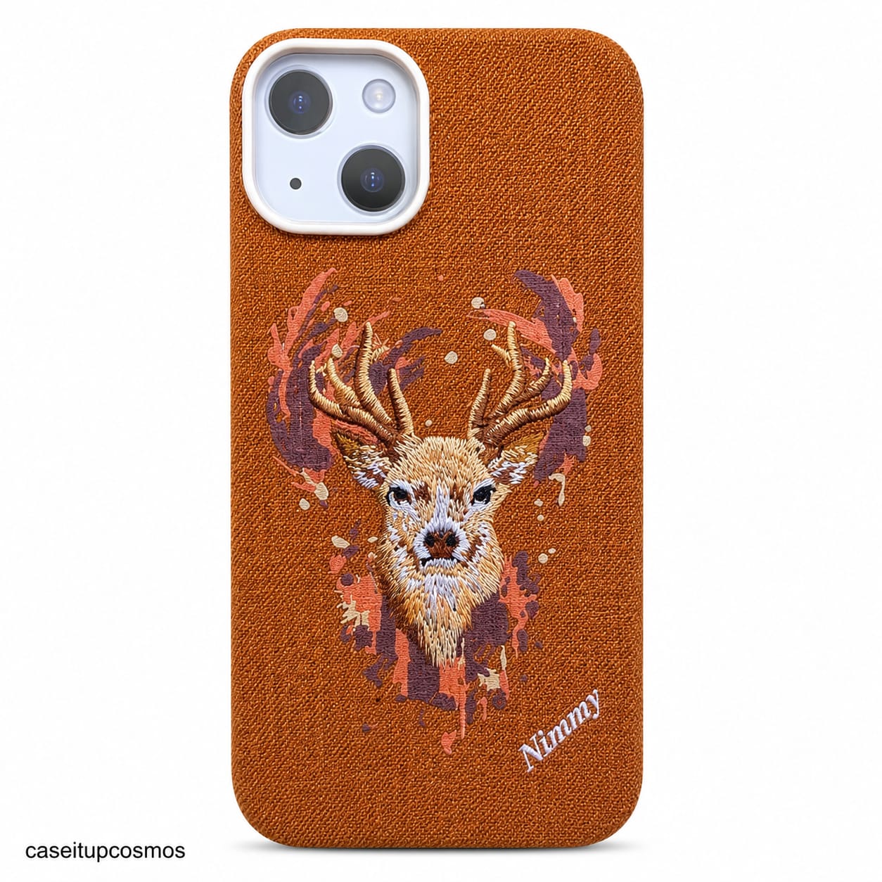 Premium Embroidered Deer Design Phone Case