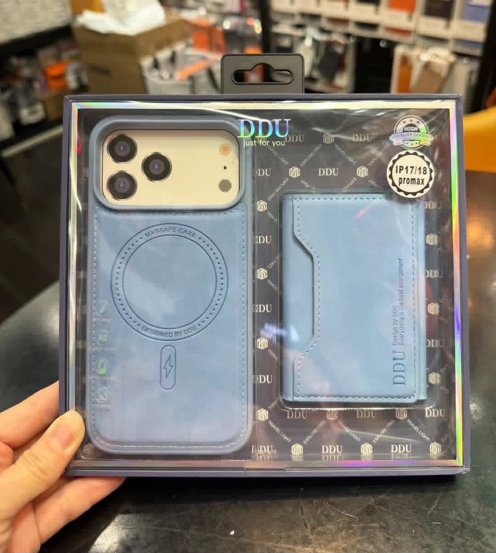 DDU MagSafe Leather Wallet Case + Card Holder