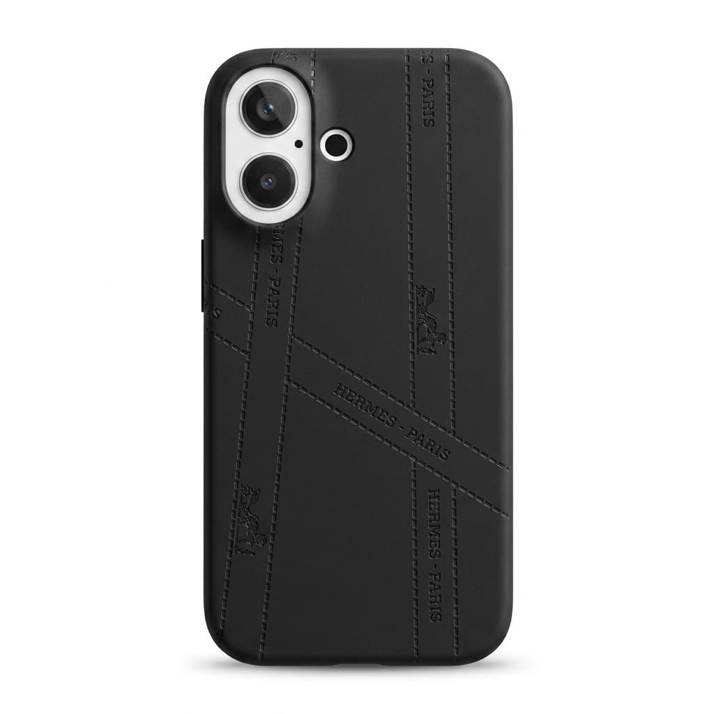 Luxury Black Leather iPhone Case