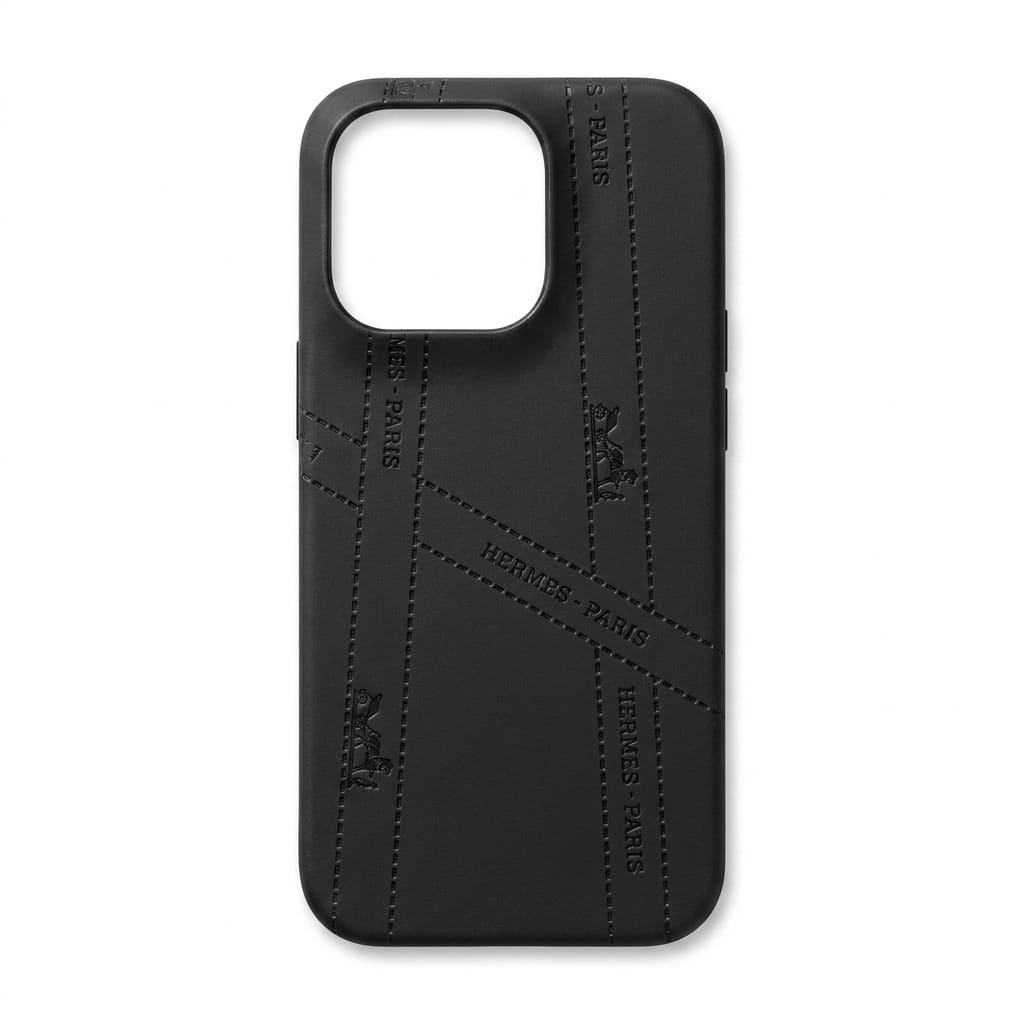 Luxury Black Leather iPhone Case
