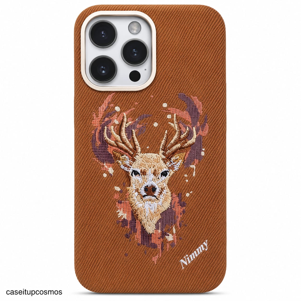 Premium Embroidered Deer Design Phone Case