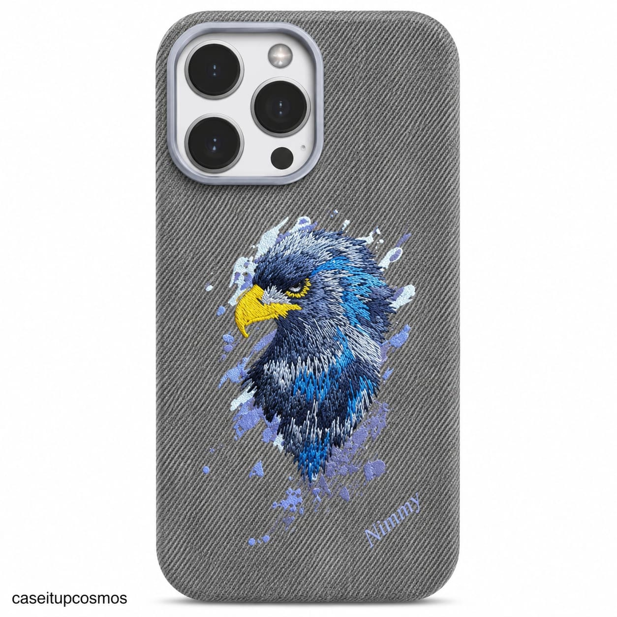 Eagle Embroidered Fabric Phone Case