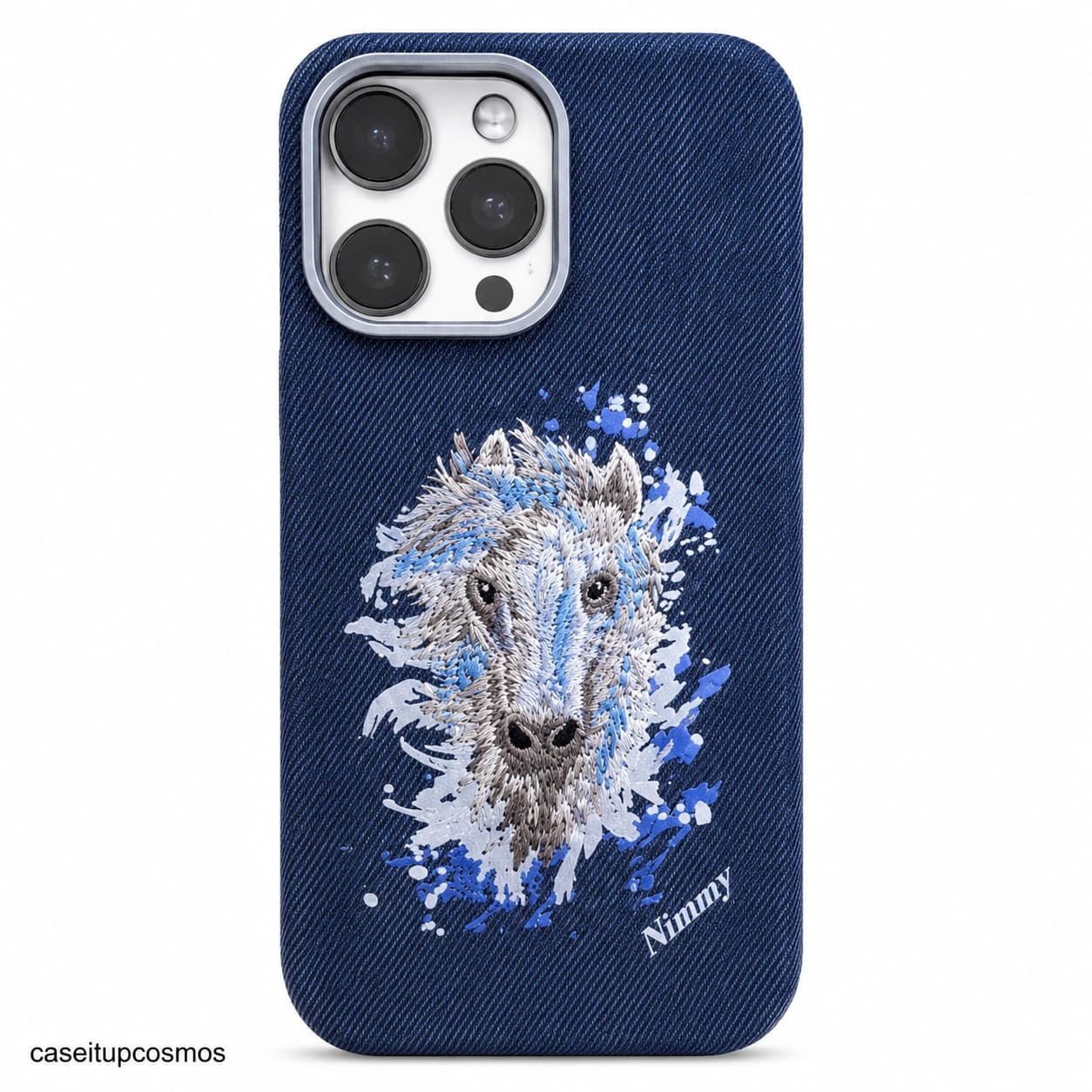 Run Wild: The Nimmy Embroidered Horse Denim iPhone Case