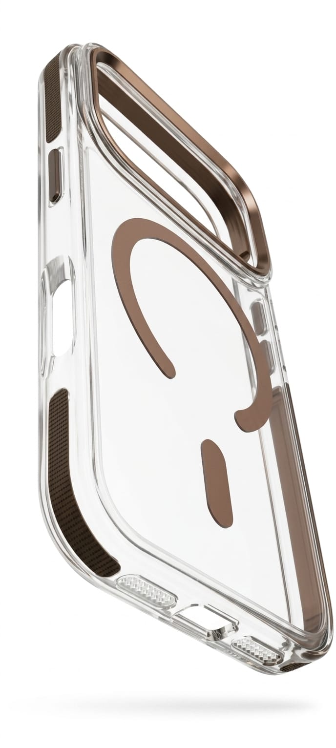 Dulero Luxury MagSafe Clear Case with Metallic Accents