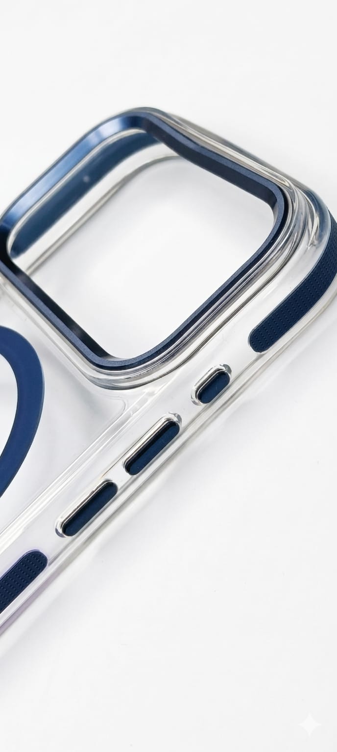 Dulero Luxury MagSafe Clear Case with Metallic Accents