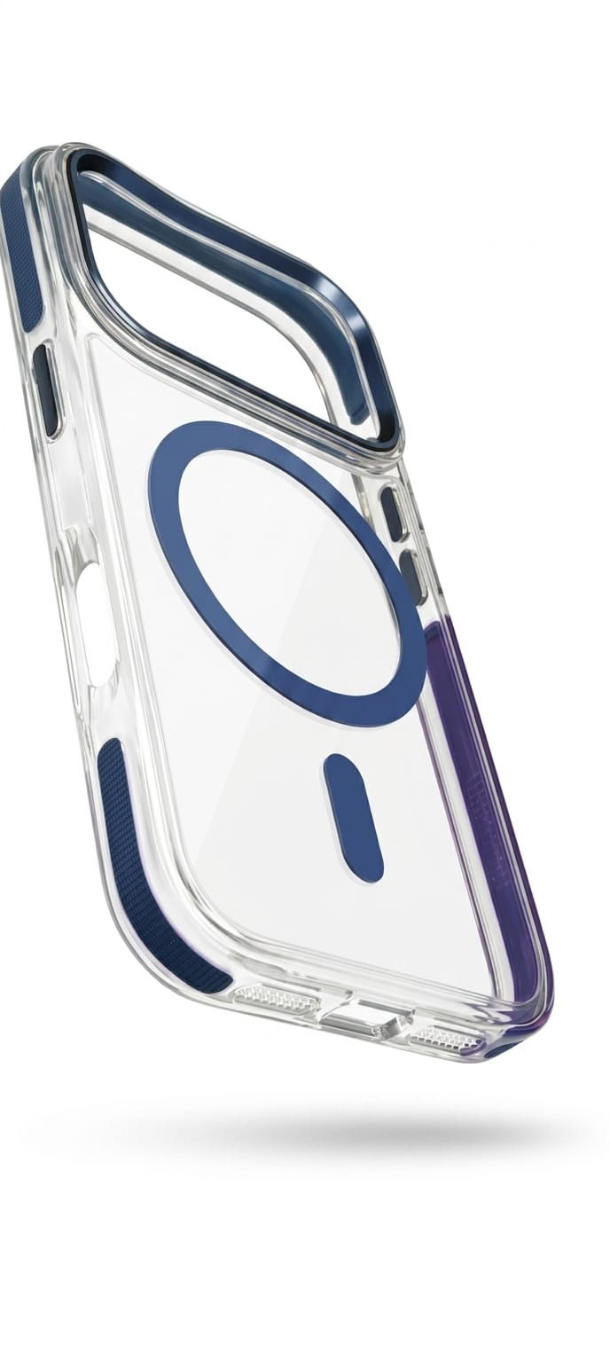 Dulero Luxury MagSafe Clear Case with Metallic Accents