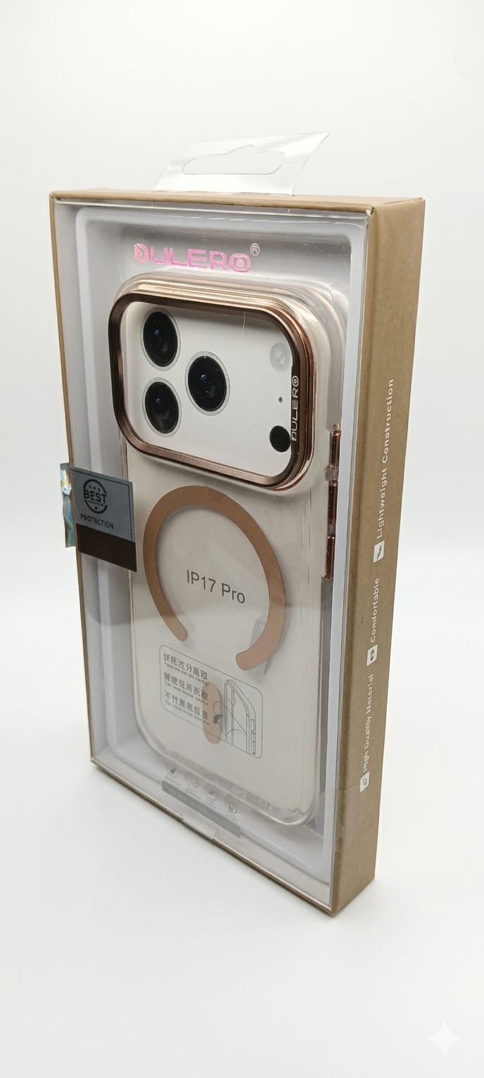 Dulero Luxury MagSafe Clear Case with Metallic Accents