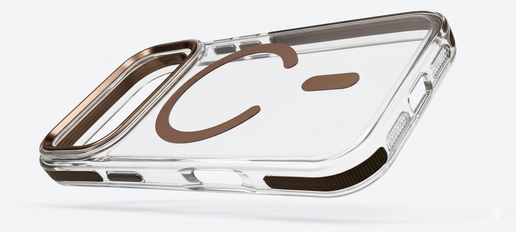 Dulero Luxury MagSafe Clear Case with Metallic Accents