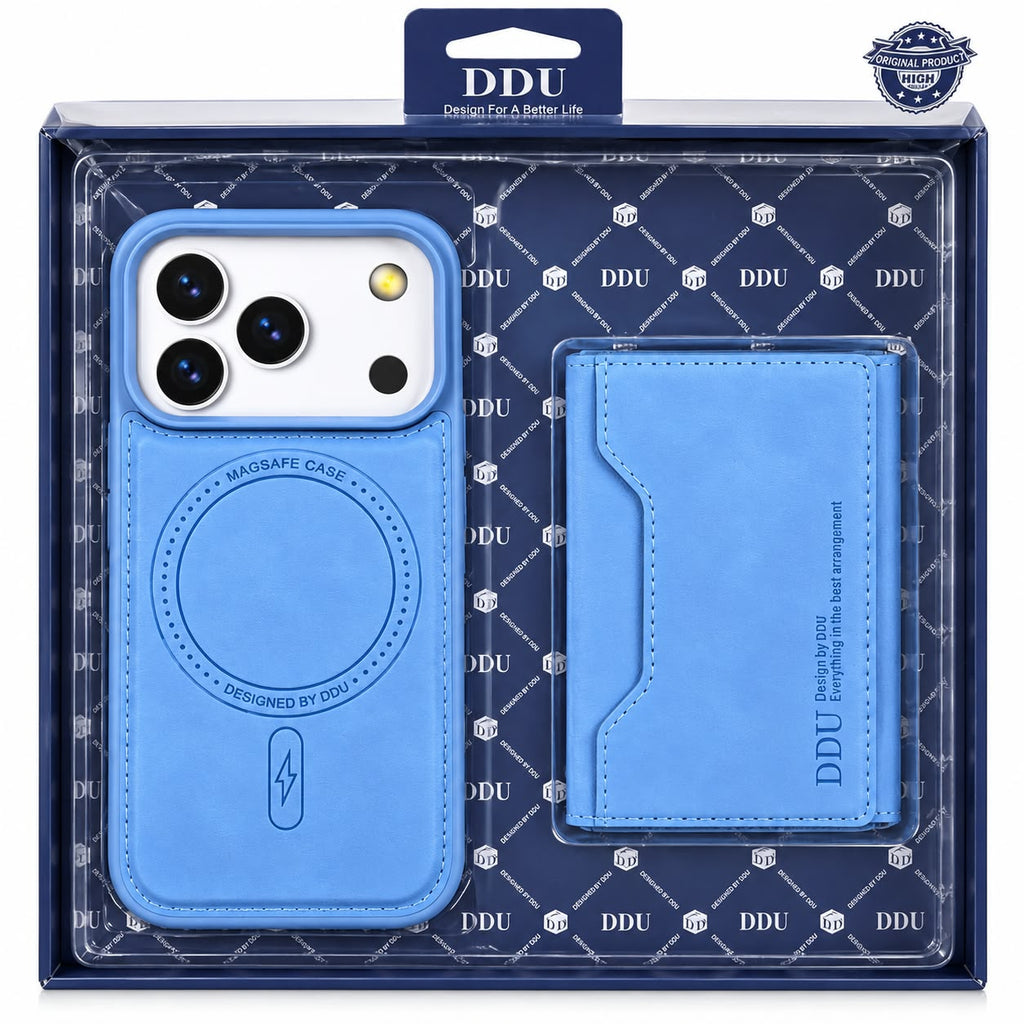 DDU MagSafe Leather Wallet Case + Card Holder