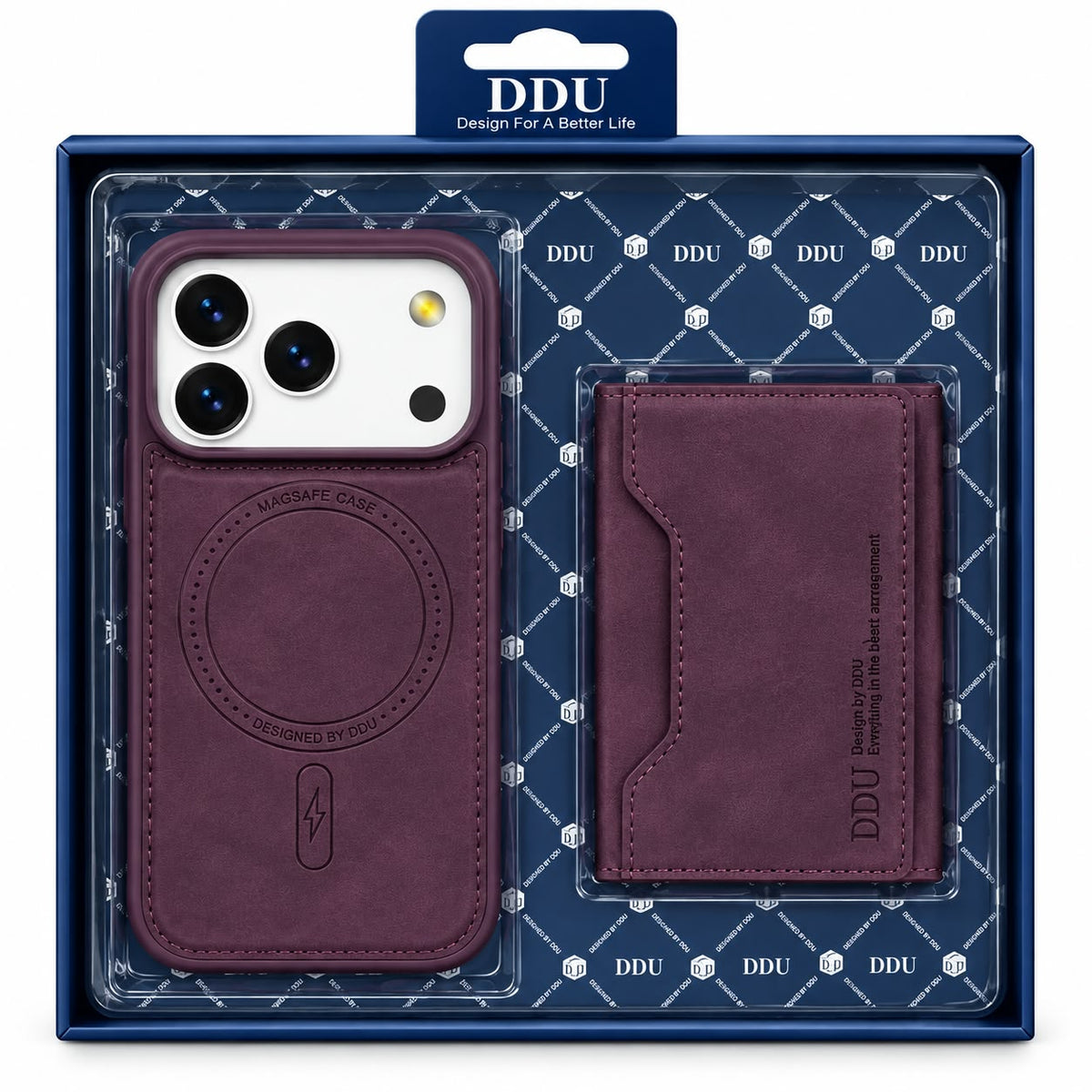 DDU MagSafe Leather Wallet Case + Card Holder
