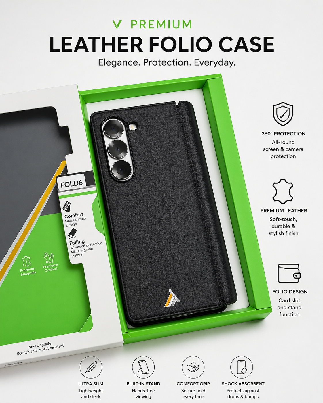 Premium Leather Texture Case for Samsung Fold