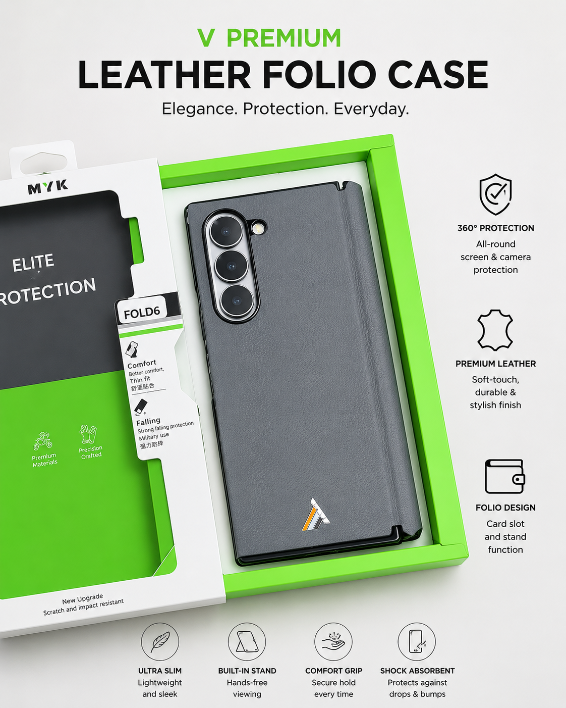Premium Leather Texture Case for Samsung Fold