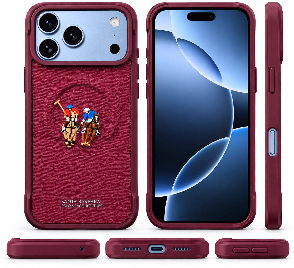 Santa Barbara Polo & Racquet Club case on glacier blue iPhone 18 Pro Max